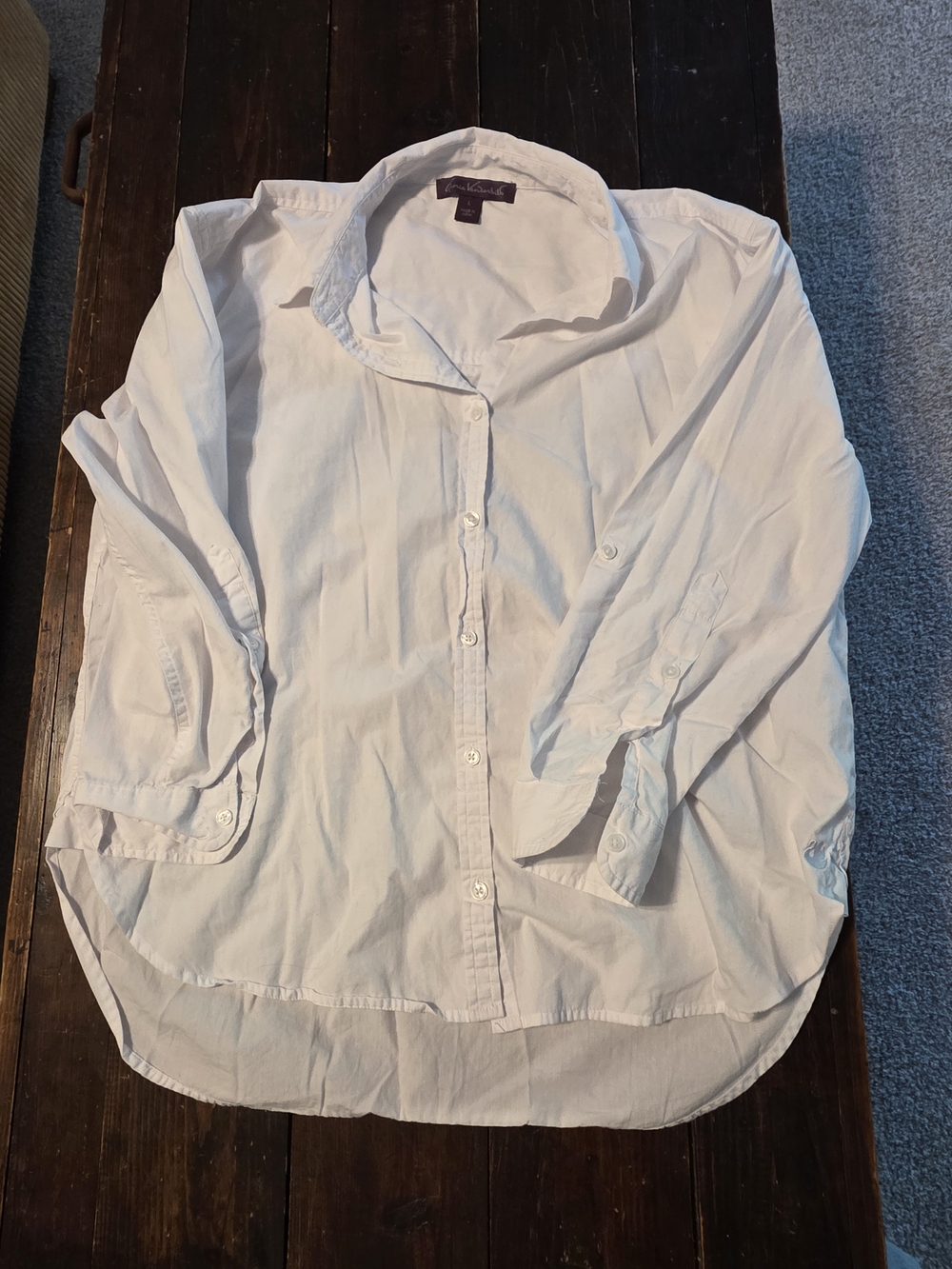 Gloria Vanderbilt White Casual Button-Down Shirt